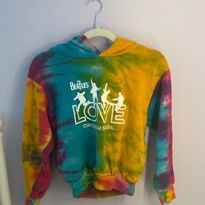 The Beatles Kid's Tie-Dye Hoodie Sweatshirt - Yellow, Teal, Pink, Purple